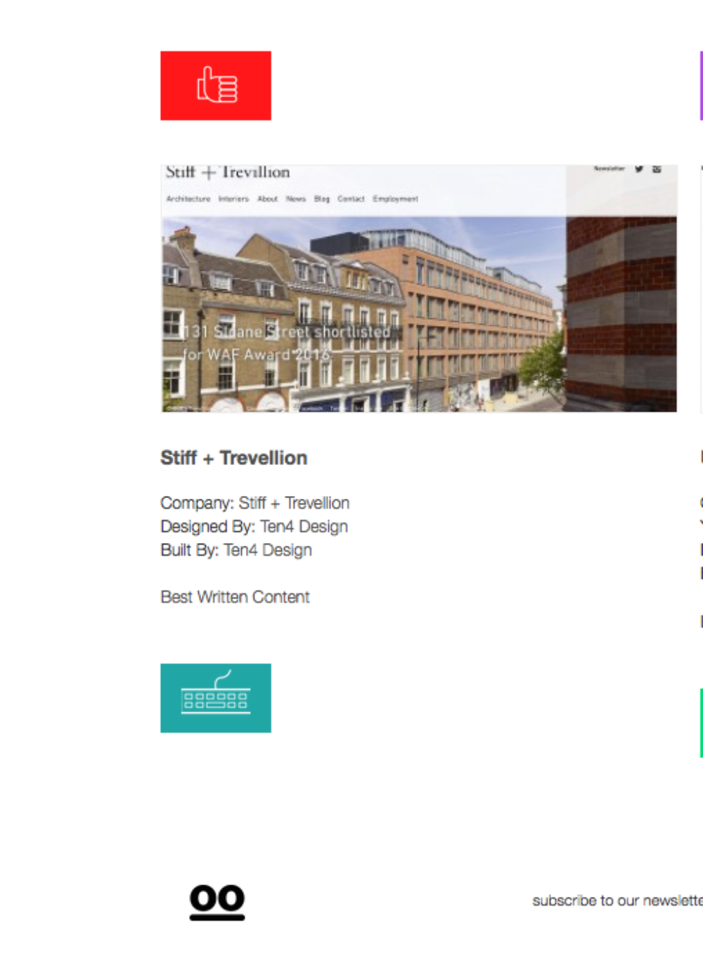 Stiff + Trevillion shortlisted for Web Award